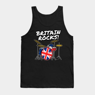 UK Flag Drums Britain Rocks Drummer Musician Tank Top